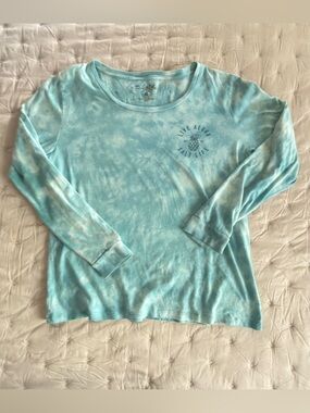 Salt Life Light Aqua Tie-Dye Crew Neck Long Sleeve Size L